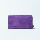 RI2K Women Genuine Purple Leather Wristlet Zip Around Purse