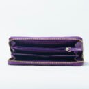 RI2K Women Genuine Purple Leather Wristlet Zip Around Purse