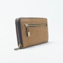 RI2K Genuine Tan Leather Zip Purse
