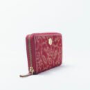 RI2K Genuine Leather Red With Lazer Cut Leather Zip Around Purse