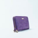 RI2K Women Genuine Purple Leather Wristlet Zip Around Purse