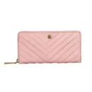 RI2K Women Genuine Leather Pink Zip Around Purse