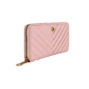 RI2K Women Genuine Leather Pink Zip Around Purse