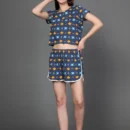 Printed T-Shirt with Elastic Waistband Shorts