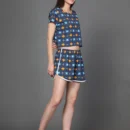 Printed T-Shirt with Elastic Waistband Shorts