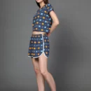 Printed T-Shirt with Elastic Waistband Shorts