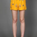 Printed Bottoned Top with Elastic Waistband Shorts
