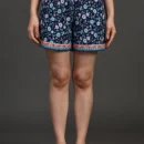 Printed Bottoned Top with Elastic Waistband Shorts