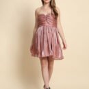Premium Glamour Short Western Dress for women in Gimmy Choo Fabric for Parties