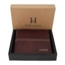Hiroshi Leather Brown Bi Fold Wallet