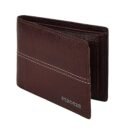 Hiroshi Leather Brown Bi Fold Wallet