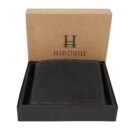 Hiroshi Genuine Leather Tokyo Collection Black Bi Fold Wallet