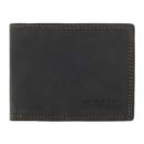 Hiroshi Genuine Leather Tokyo Collection Black Bi Fold Wallet