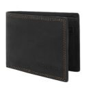 Hiroshi Genuine Leather Tokyo Collection Black Bi Fold Wallet