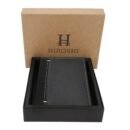 Hiroshi Genuine Leather Aaron Collection Grey Bi Fold Wallet