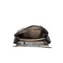 RI2K Genuine Leather Black with Silver Pleating Shoulder Bag