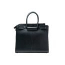 RI2K Genuine Leather Black Structured Tote Bag