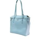RI2K Women Genuine Leather Blue Tote Bag