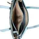 RI2K Women Genuine Leather Blue Tote Bag
