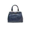 RI2K Genuine Leather Navy Blue Shoulder Bag