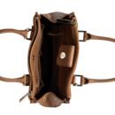 RI2K Genuine Leather Tan Textured Flap Shoulder Bag