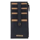 Hiroshi Genuine Leather Ladies Handheld Navy Blue Purse