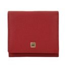Hiroshi Genuine Leather Ladies Bi Fold Compact Red Purse