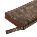 Hiroshi Party Gold Brown Zip Around Purse