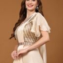 Womens Pure Organza Ready to wear saree with stitched blouse with Belt